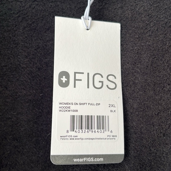 FIGS Black On-Shift Full Zip Hoodie - Picture 5 of 8